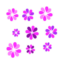 pink flowers isolated vector print