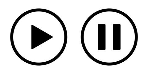 Play  and pause, stop button icon. Player concept