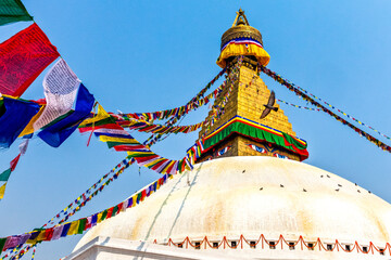 Bodhnath Stupa in Kathmandu, Nepal, Asia