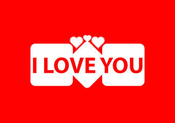I LOVE YOU letter logo with love icon, valentines day design template