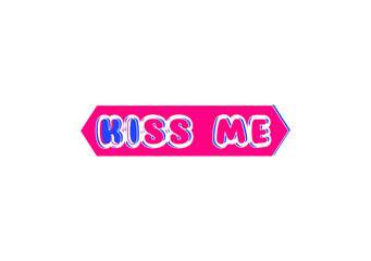 KISS ME letter logo and icon design template