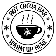 hot cocoa bar warm up here logo inspirational quotes typography lettering design