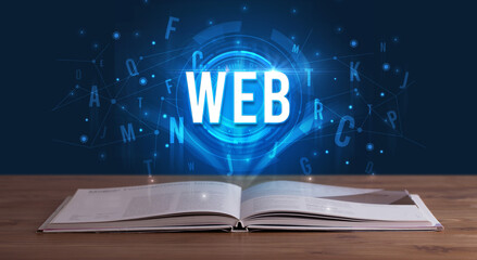 Technology abbreviation coming out from an open book