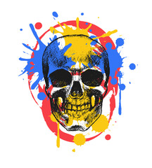 Hand drawn skull. Element for your design. Vector illustration