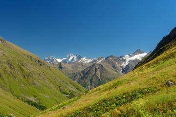 Fototapeta na wymiar Mountains in the Elbrus area in spring