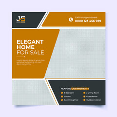 Modern home for sale real estate social media template