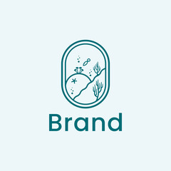 coral reefs line logo vector
