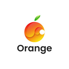 orange juice logo, juice and orange, combination logo with 3d colorful style
