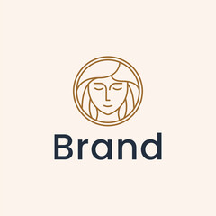 woman line outline logo vector