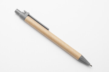 Eco pen made of paper isolated on white - Powered by Adobe