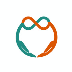 Infinity sign with two hands
