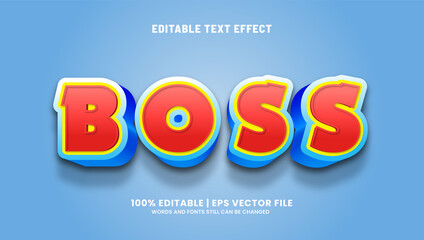 Boss editable text effect colorful 3d style 