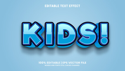 Kids zone editable text effect 3d style 