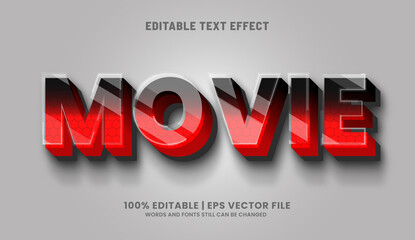 movie editable text 
3d glass style 