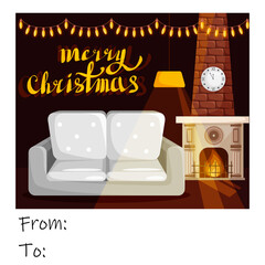 Merry Christmas greeting card from whom and to.