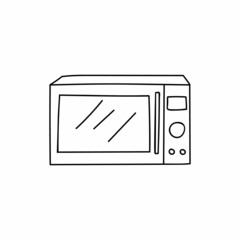 Doodle microwave icon in vector. Hand drawn microwave icon in vector