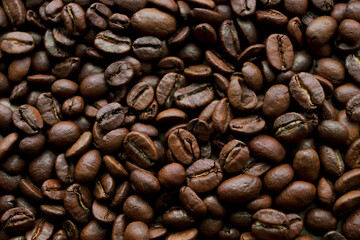 coffee beans of different sizes macro photography