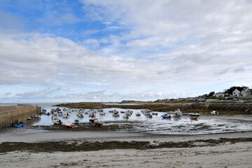 The little harbor of Portivy in Brittany-France