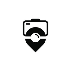 camera and pin logo