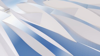 Abstract metallic background curved stripes in design 3d render