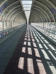subway station in Ekaterinburg on sunny day. Tunnel in the city