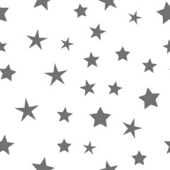 Stars seamless pattern. Random star icons, space sky night design.