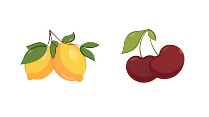 Set: lemon and cherry.