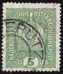 Postage stamps of the Austria. Stamp printed in the Austria. Stamp printed by Austria.