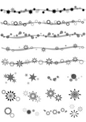 Obraz premium イラスト素材：光や水滴、結晶など幾何学模様のアイコン・ラインセット