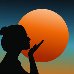 girl in the afternoon vector illustration