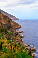 Fototapeta premium coastal panorama in the zingaro reserve sicily italy