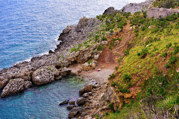 coastal panorama in the zingaro natural reserve sicily italy