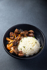 risotto mushroom rice meal mushrooms snack on the table copy space food background 