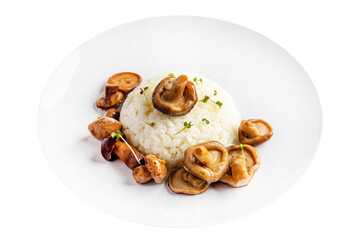 risotto mushroom rice meal mushrooms snack on the table copy space food background 
