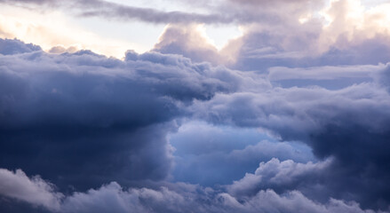 Fototapeta na wymiar Dramatic clouds on a stormy evening - travel photography