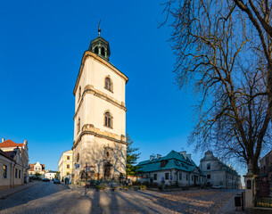 Fototapeta na wymiar Belfry of Sandomierz Cathedral