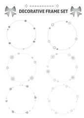 イラスト素材：光や水滴、結晶など幾何学模様のフレームセット