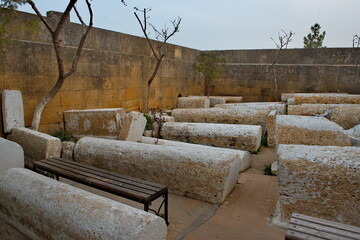 Derbent. Russia. April 09, 2021. The oldest necropolis of the Kirkhlyar city cemetery, where 40 companions of the Prophet Muhammad, who brought a new faith here almost 1500 years ago, are buried.