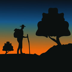 Fototapeta na wymiar mountain climber illustration logo