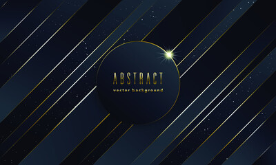 Luxury black background combine with glowing gold lines and dots. Elegant modern background. eps vector