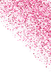 Pink Symbol Heart Illustration. Rose Vector Texture. Purple Confetti Anniversary. Red Splash Backdrop. Shapes Wallpaper.