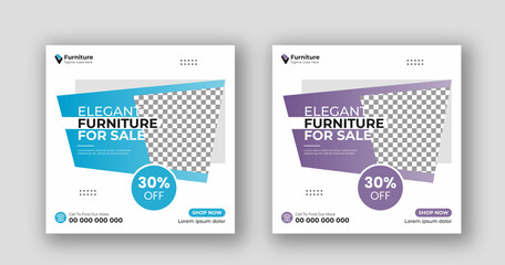 Fototapeta na wymiar Business social media post square flyer furniture sale banner template