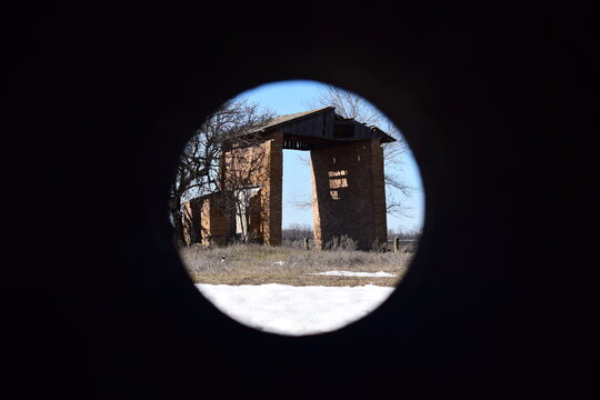 building in a black square
