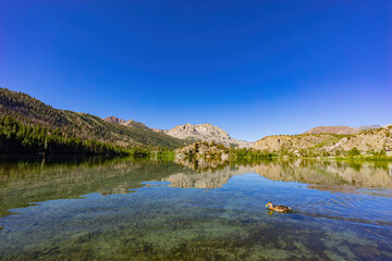 Fototapeta na wymiar Sunny view of The beautiful Gull Lake