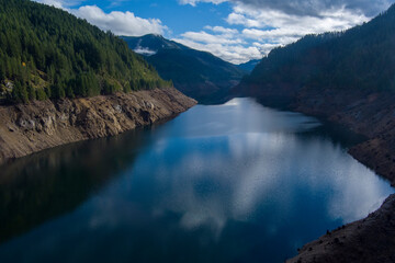 Cougar reservoir from a drone