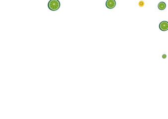 Juicy Citrus Background White Vector. Fruit Effect Pattern. Bright Fly Lime. Yellow Vitamin Illustration.