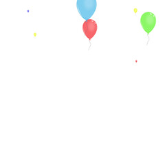 Obraz na płótnie Canvas Yellow Balloon Background White Vector. Helium Inflatable Design. Multicolor Abstract. Purple Confetti. Balloon Love Frame.