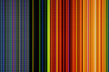 LCD television with broken screen and colorful stripes