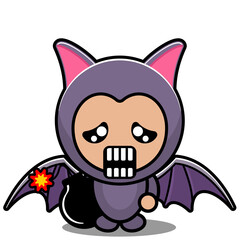vector cartoon character cute bat animal mascot costume holding bomb