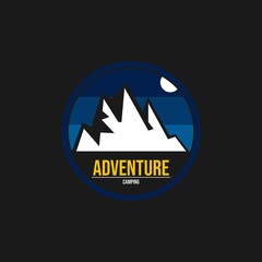 Flat mountain logo design. Vector illustration